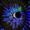 Decorative Solar Fence Lights Wall Light, 7 Color Changing Outdoor Projection Light With Projected Patterns Lamp, Waterproof Garden Lamp for
