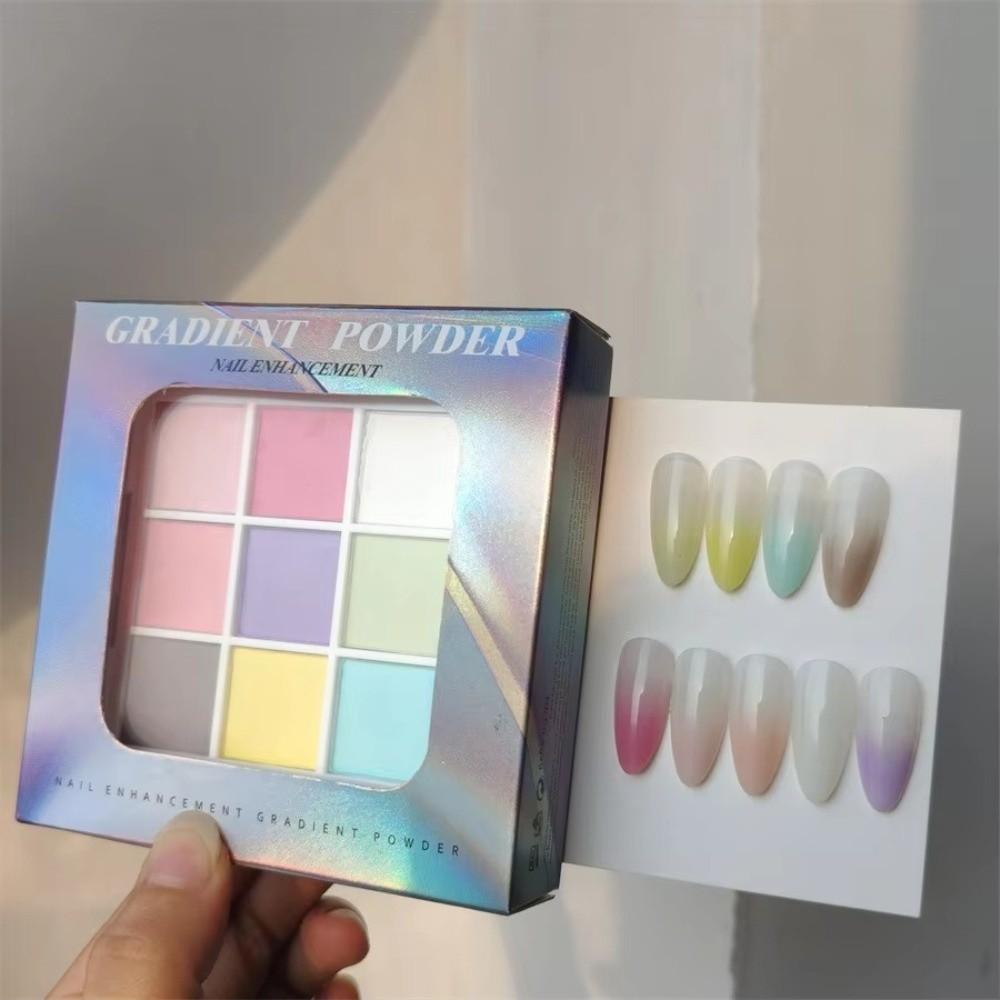 Solid Magic Neon Powder 9 Colors Gradient Design Powder Patting Nail Powders  Nail Decoration