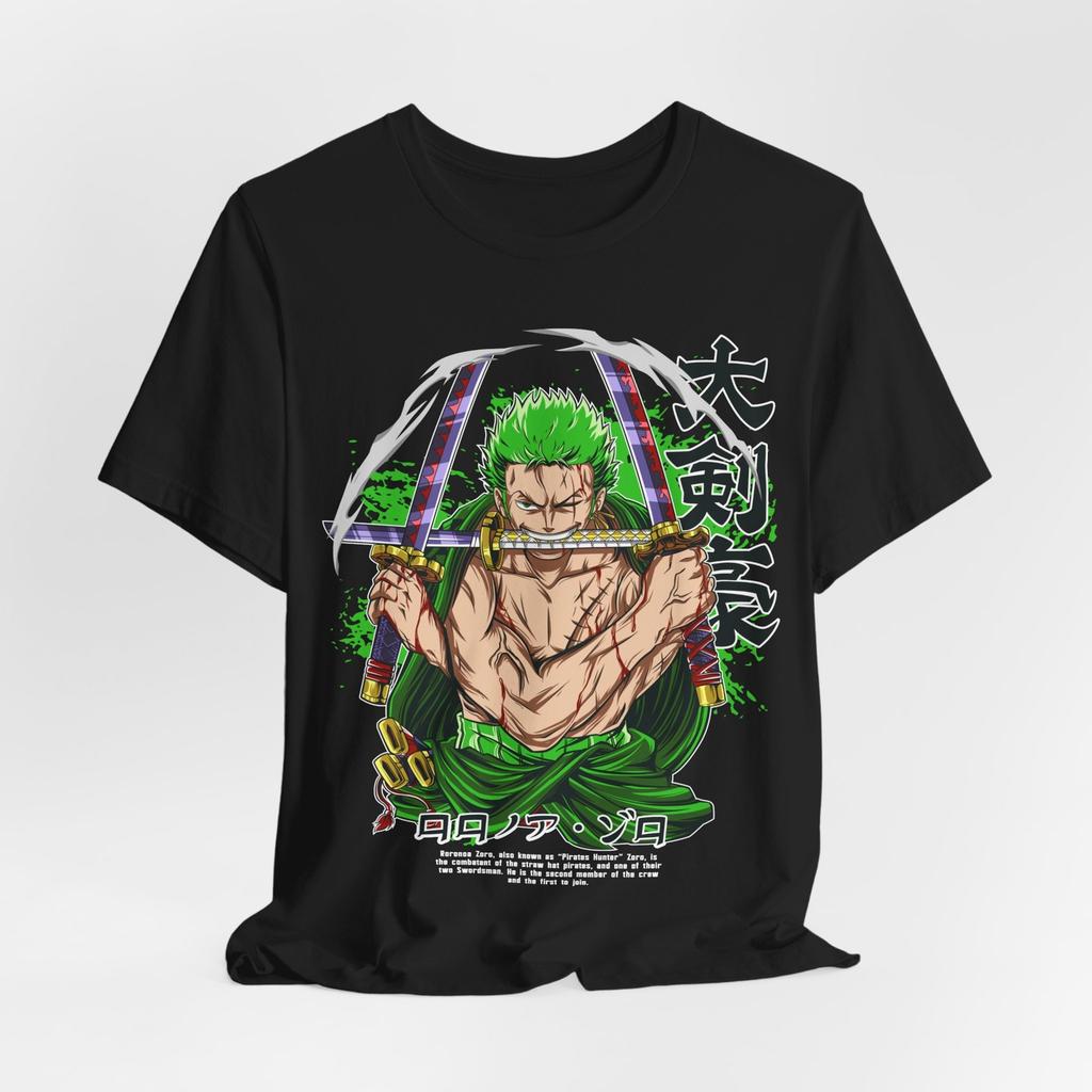 Zoro Anime T-Shirt Mens Womens Tees Top Tee Tops, Japanese Manga T-Shirt Mens Womens Tees Top, Samurai Warrior Top, Fantasy Anime