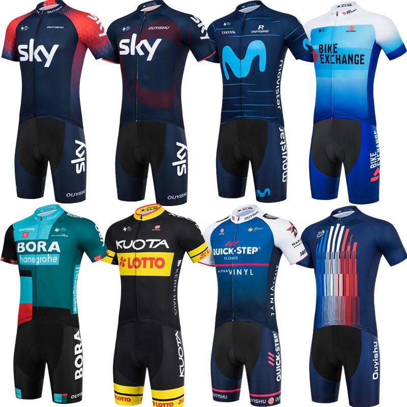 Mens Cycling Jersey Bib Shorts Set Quick Dry Breathable Road Bike Outfit Ride