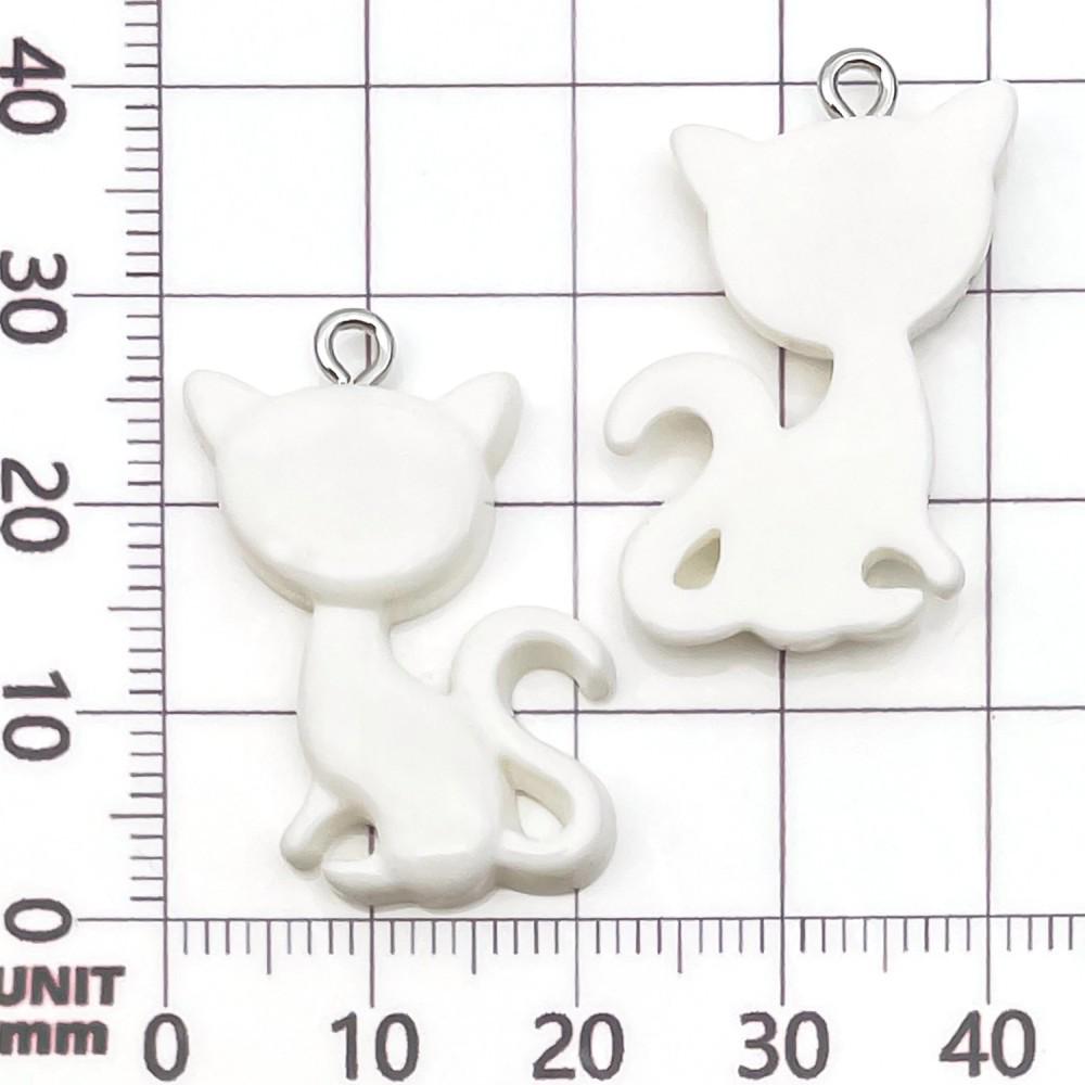 10-Color Gradient Glitter Cartoon Animal Kitten Charms for DIY Handmade Jewelry