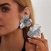 Design Hollow Ginkgo Leaf Metal Earrings, Fashion Shell Pattern Ear Studs For Women