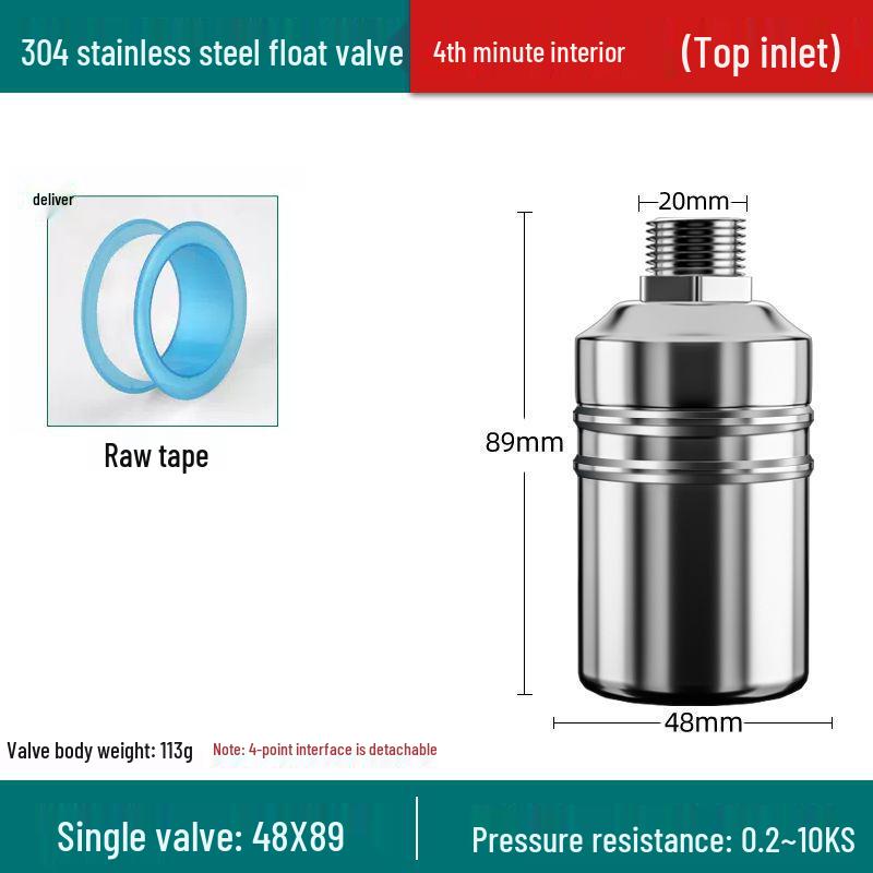 304 Stainless Steel Auto-Stop Water Float Valve for Tank Level Control