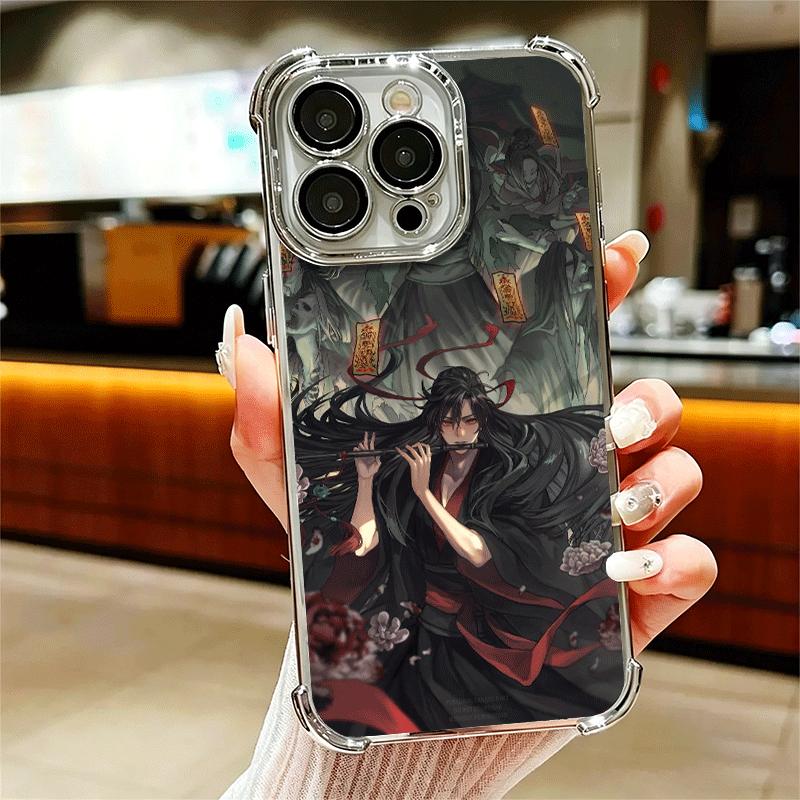 Mo Dao Zu Shi Anime Plating Phone Case For Iphone 16 17 Pro Max Air 16E 14 15 Plus 12 13 Mini Anti-Fall Airabag Cover
