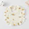 Ruffle Baby Drool Bibs: Pure Cotton Printed Lace Bibs