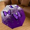 1PC Purple Butterfly Umbrella-8-Rib Reinforced, Automatic Open, Lightweight & Durable, Cute Fashion Accessory for Outdoor-P107