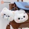 1PCS Cartoon Cute White Rabbit Plush Keychain Kawaii Doll Pendant Backpack Hanging Decoration Car Key Accessorie For Girls Gift