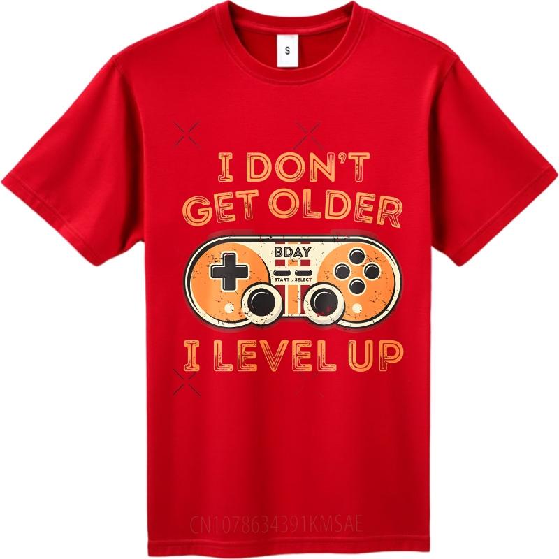Summer tshirt male Rock Unisex Crew Neck tshirt Cotton I Dont Get Older I Level Up Trendy Unisex Tee shirt Graphic Workout tops S