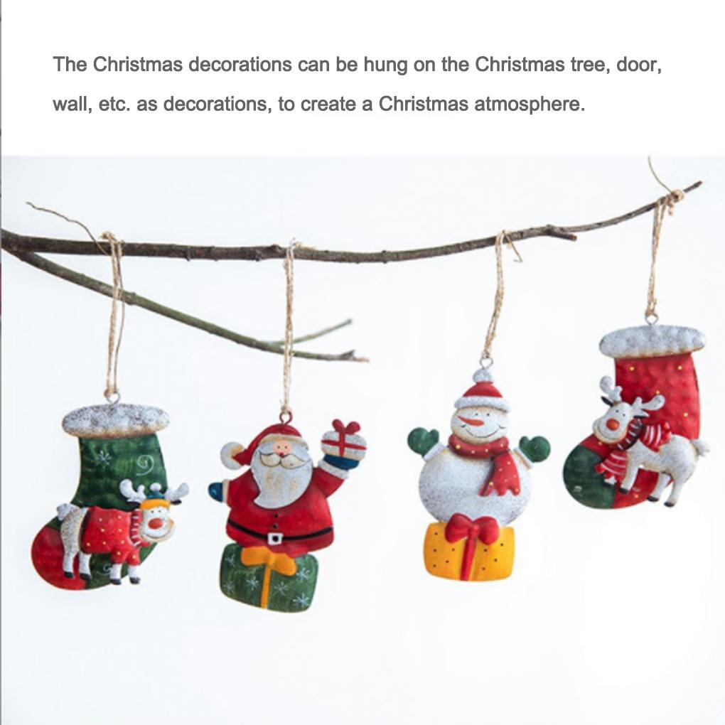 Living Room Portable Christmas Hanging Decoration Hotel Adorable Xmas Tree Metal Ornament Outdoor Holiday Festival Decor