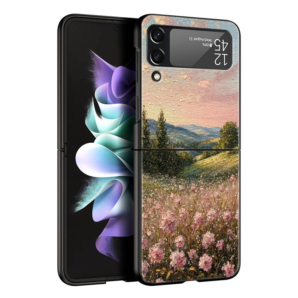 Handyhülle für Samsung Galaxy Z Flip 3 4 5 6 7 Faltbar Für Samsung Z Flip4 Flip5 PC Hartschale Claude Monet Garten Malerei Kunst