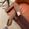 Retro Soft Glutinous Loafers for Women's Autumn and Winter New Round Toe and Plush Beanie Shoes