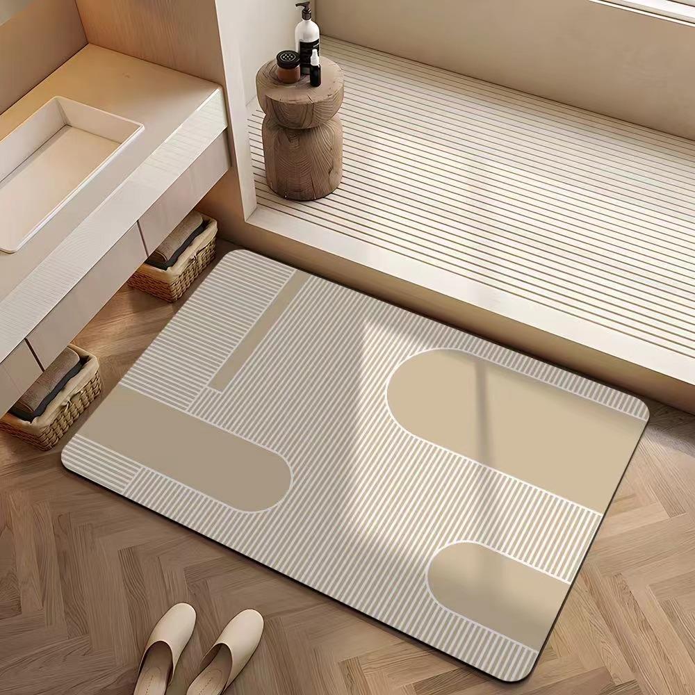 Fashion Simple Bathroom Mat Household Toilet Toilet Non-slip Absorbent Diatom Mud Carpet Quick Drying Mat