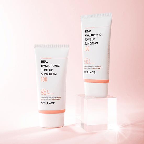 WELLAGE Real Hyaluronic Tone Up Sonnencreme 100 SPF 50+ PA++++ 50ml