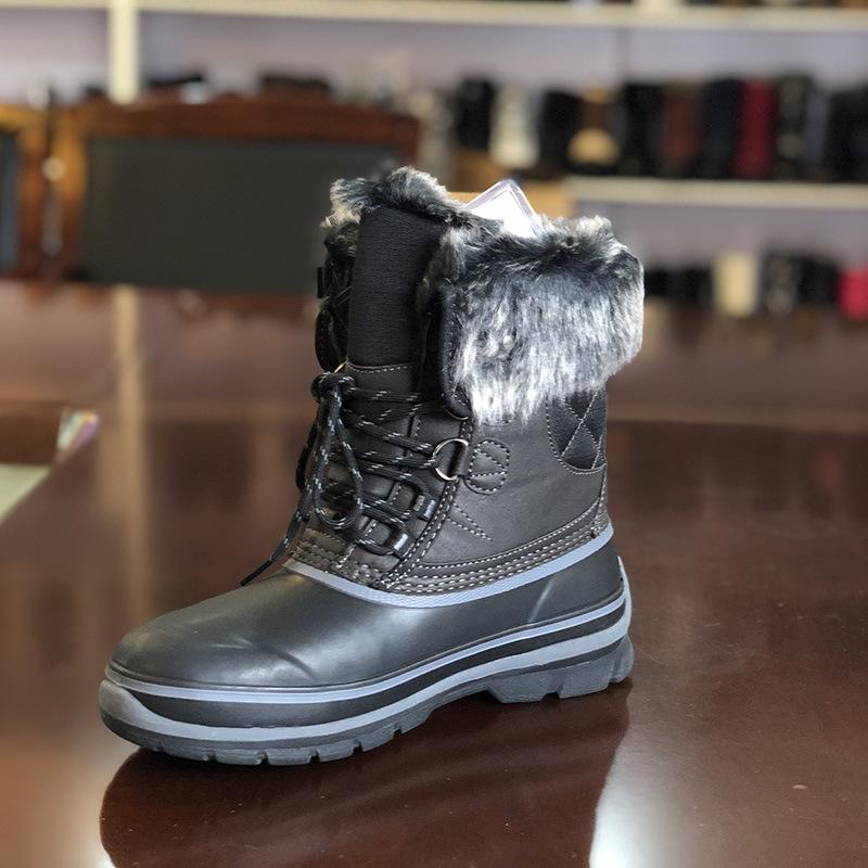 

Зимние бархатные теплые водонепроницаемые нескользящие хлопковые бархатные зимние ботинки резиновые сапоги 41 темно-серого