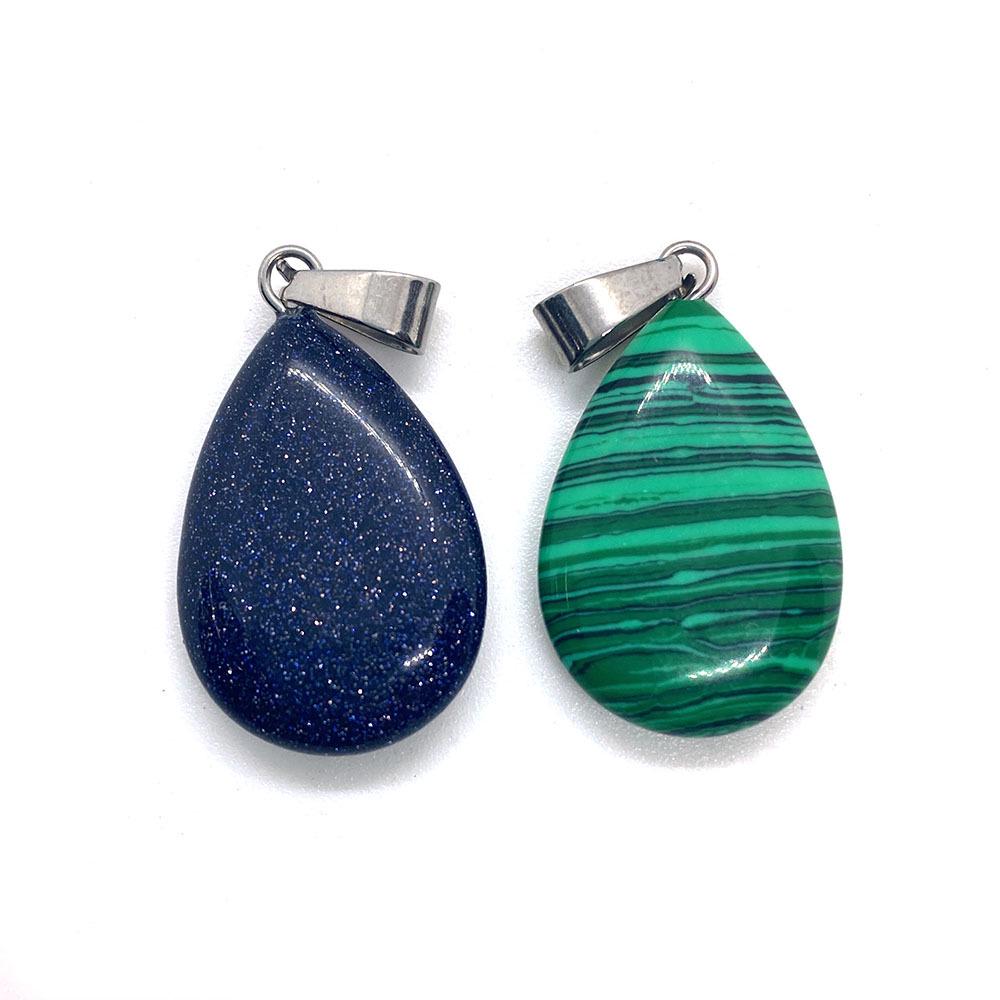 Opal Teardrop Pendant, 17x27mm Stone, Single Hole Melon Seed Buckle, DIY Necklace Jewelry Accessory