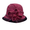 Women Winter Woolen Hat Solid Color Mesh Bowknot Decor Basin Hat Autumn Winter Outdoor Activities Travel Hat