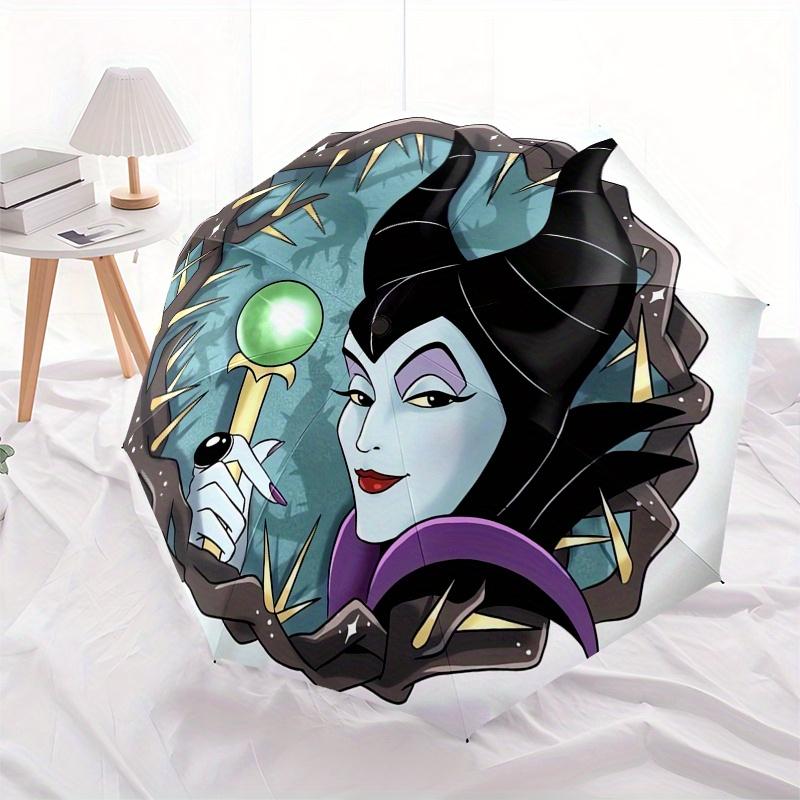Maleficent,Sorcery Themed Automatic Opening and Closing Folding Umbrella, Reinforced 8 Ribs, Compact Travel Design, Fashionable Folding Umbr