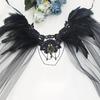 Feather Witch Shawl Gothic Tulle Cape Fashion Halloween Cloak  Kids