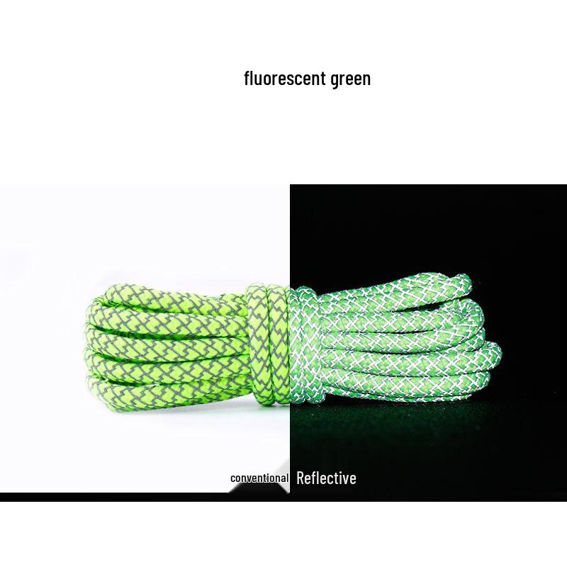 Round Reflective Starry Sky Luminous Shoelaces (Black, One Pair)