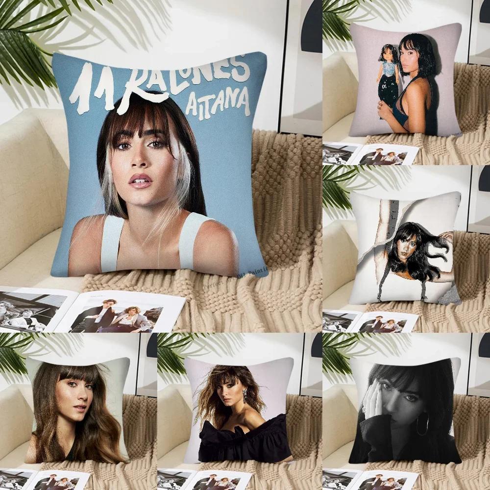 Singer A-Aitana Alpha Kissenbezug Quadratisches Kissen Schlafzimmer Sofa Freizeit Komfort Kissen Auto Wohnzimmer Heimdekoration 40X40