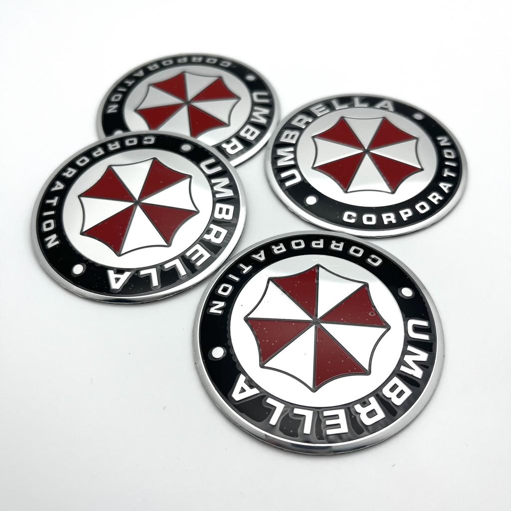 4pcs 56mm 60mm 65mm 68mm Car Wheel Center Hub Cap For Umbrella Corporation Resident Evil Badge Emblem Sticker Styling Accessory