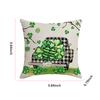 St Patricks Day Irish Party Cushion Cover Multi-Purpose Four-Leaf Throw Pillow Cover Creative Clover Pillowcase for Home Decor