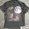 Cavalier Howling to The Moon Vintage T-Shirt, 90s Retro Animal Graphic Tee, Ruby Cavalier King Charles Spaniel Shirt, Silly Full Moon Shirt
