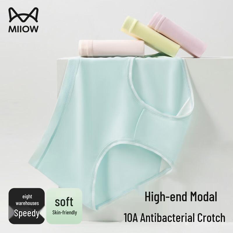 

MiiOW Women s Antibacterial Seamless Modal Briefs (4-Pack) XL