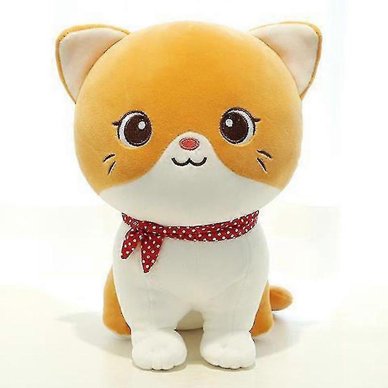 Cartoon Cat Plush Doll Cute Stuffed Kitten Rag Toy Elastic Soft Sofa Cushion Bedside Gift For White Cat- Aespa
