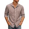 Men's Loose Fit Long Sleeve Button Down Shirt Vintage Casual Versatile Breathable Top for Commute Outdoor Daily Wear