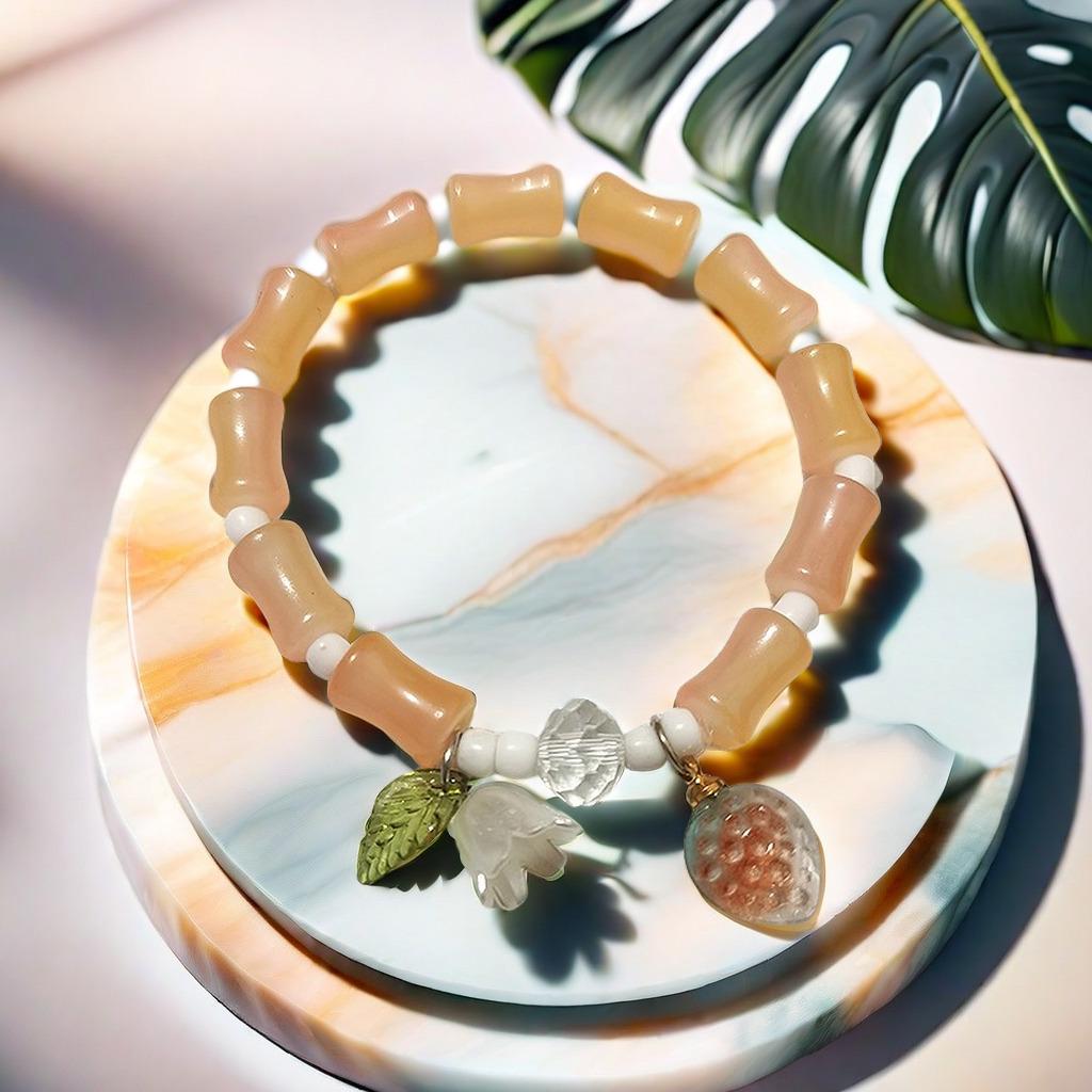 Cat's Eye Moonstone Butterfly Bracelet for Women – Trendy, Versatile Beaded Design, Perfect Student Gift