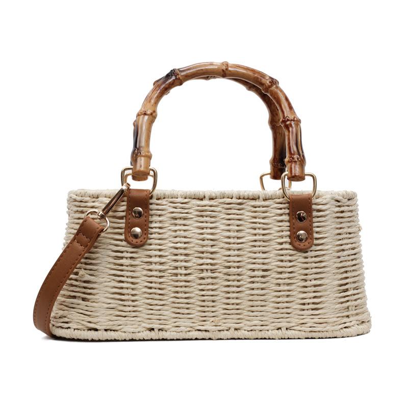 2025 summer new woven bag portable messenger bag beach leisure straw bag niche personalized ins shoulder bag
