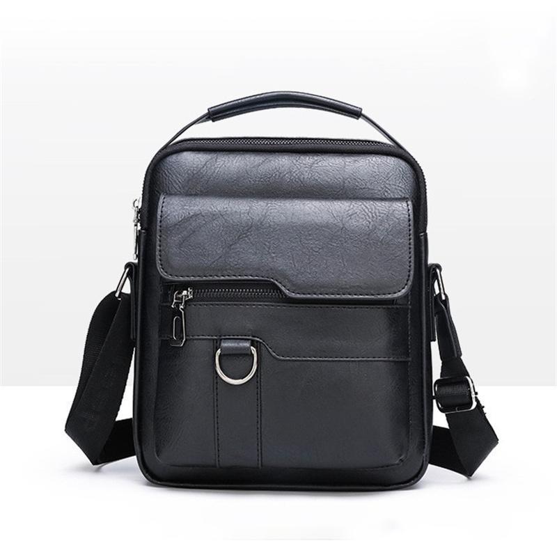 

Деловая повседневная вертикальная сумка через плечо из мягкой искусственной кожи, портфель, сумка на плечо для мужчин чёрный