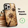 Vintage Nautical Compass  Phone Case For iPhone17,16,15,14,13,12,11 Plus,Pro Magnetic with Magsafe Wireless Charging