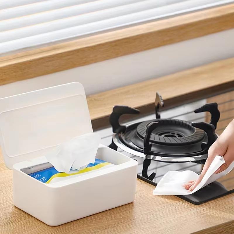 1PC Japanese style wet tissue box with lid dustproof household desktop disposable mask storage storage box