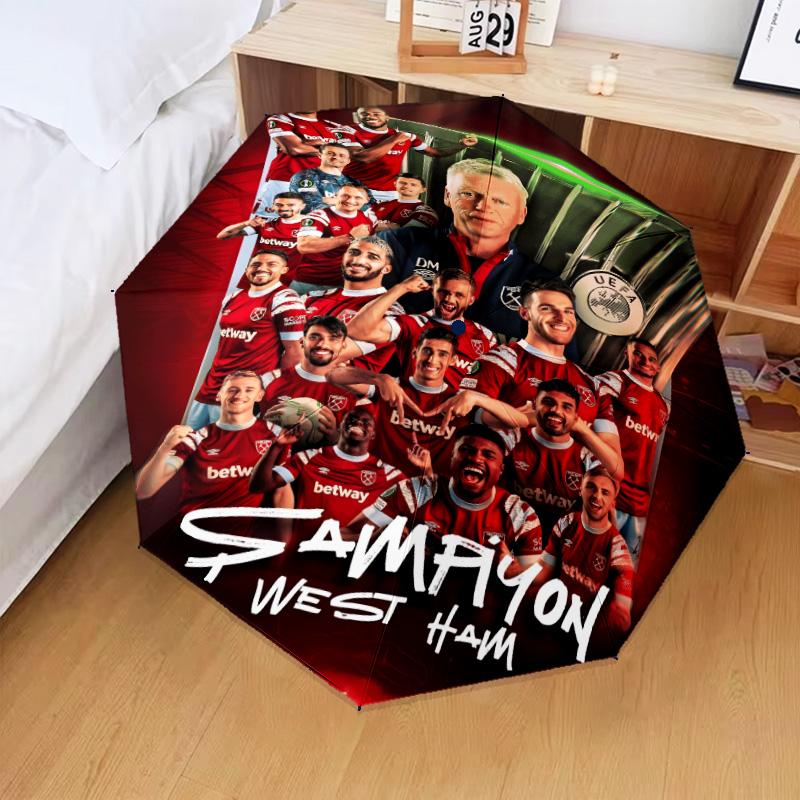 1PC hammer Football Printed Umbrella Folding umbrella, automatic umbrella 8-Frame for Travel, camping Fan gifts Christmas Gifts