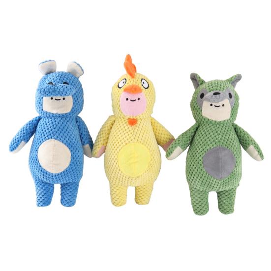 Duck Squeaky Dog Toy Animal Shape Plush Puppy Teeth Grinding Toy Emotional Comfort Soft Dental Cleaning Toy