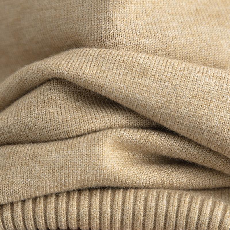 Solid Color Knitted Semi-turtleneck Slit Sweater Set Women's Autumn and Winter New Large Size Casual Knitted Sweater Two-piece Set