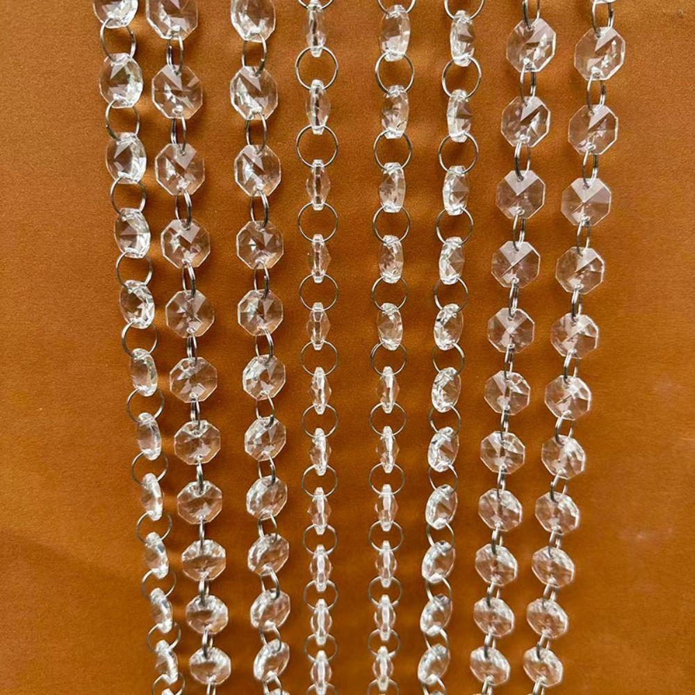 10PCS 100cm Clear Beaded Curtain Transparent Decoration Acrylic Chandelier Chain Shinning Hanging Chandelier Accessories