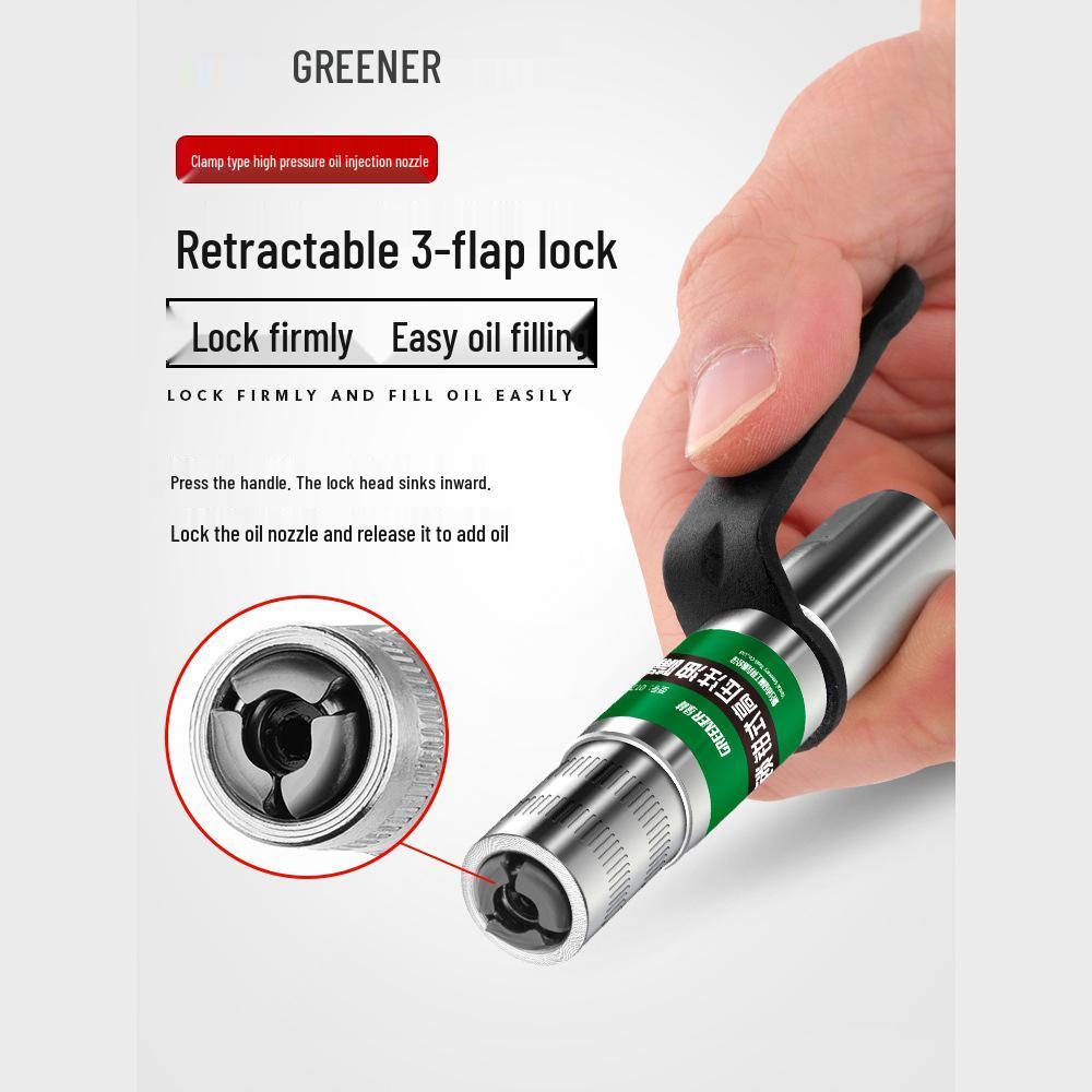 Green Forest High-Pressure Manual Locking Grease Gun Nozzle Set