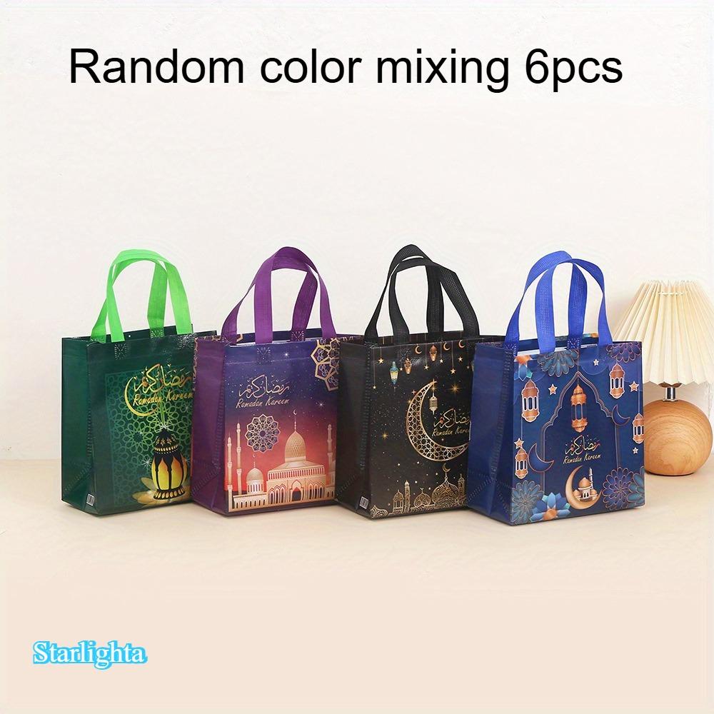 5/6pcs Eid Al Fitr Gift Bags, Moon Castle Lantern Gift Bags, Ramadan Decoration for Home, Ramadan Mubarak Eid Al-Fitr Gifts