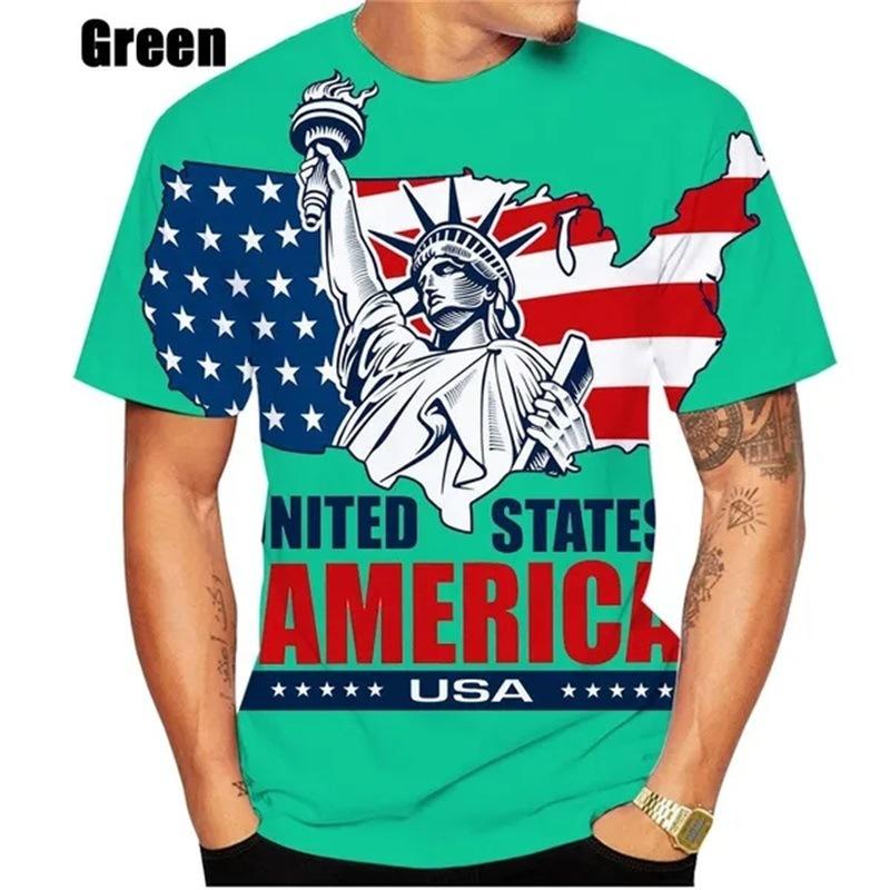 Modisches Herren-Rundhals-Kurzarm-3D-Casual-Farbprint-Casual-Kurzarm-Rundhals-T-Shirt