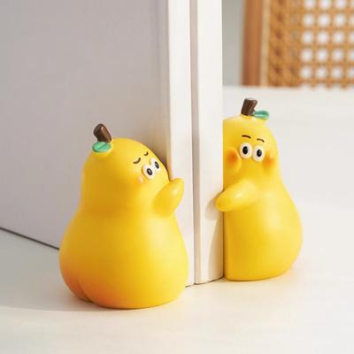 1 Pair Cute Hugging Pear Bookends, Resin Pear Book Stand, Cartoon Fruit Book Holder Stopper for Home, Office, Bookshelf Decor