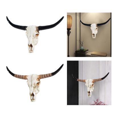 Resin Sheep Skull Wall Art Hand Painted Animal Head Sculpture for Western Bohemian Decor Unique Garden Indoor Hanging Display