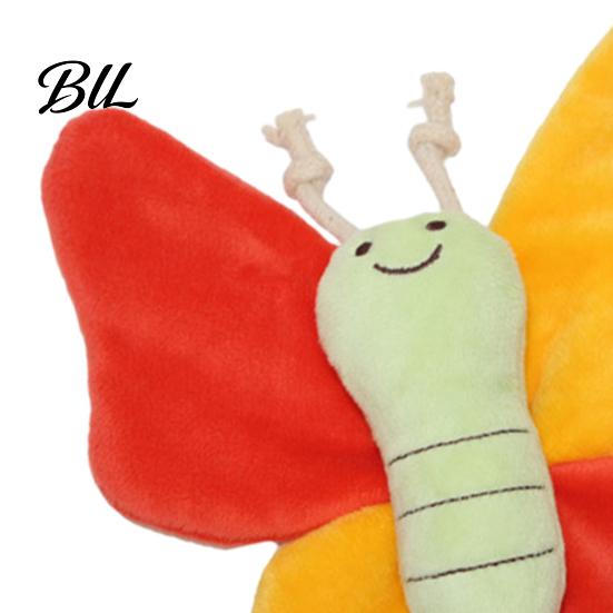 Soft Butterfly Dog Toy Pet Shape with Sound-Producing Plush Bite-Resistant Massages Gums Cleans Tartar Gum Massaging