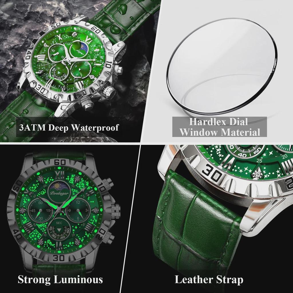Top Military Man Wristwatch Waterproof Luminous Chronograph Leather Exquisite Watches Men Sports Quartz Watch