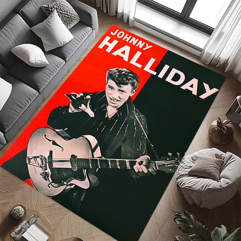 Rock Legend Johnny Halliday carpet Suitable for all seasons Home Decor Doormat Office chair cushion Protective pad