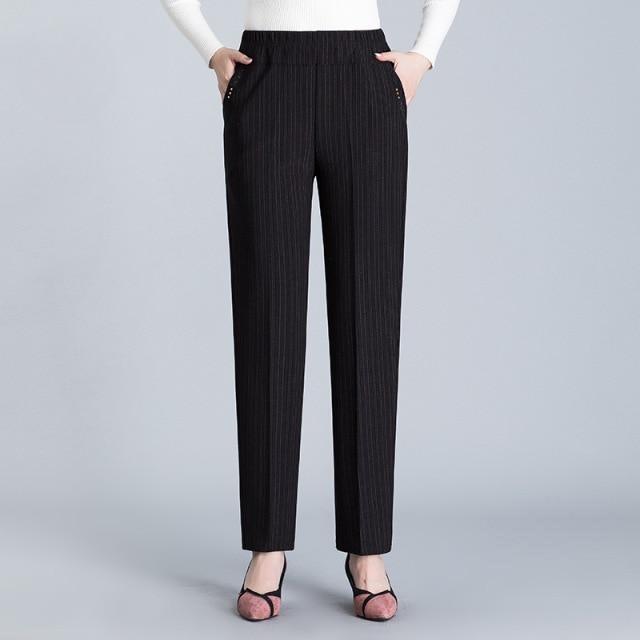 

XL-8XL Повсякденні брюки великого розміру Жіночі довгі вільні штани з високою талією Нові жіночі весняно-осінні брюки Жіночі стрейч-штани 4XL холодний колір чорний