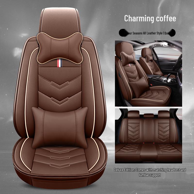 Universal Four Seasons Leather Car Seat Cover - Full Surround Cushion