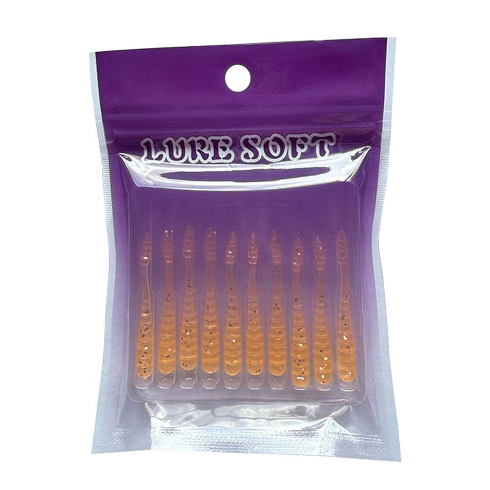 10PCS Pesca 48mm 0.5g Worm Bait Smell Mini Fishing Lures Micro Artificial Bait Bass Fishing